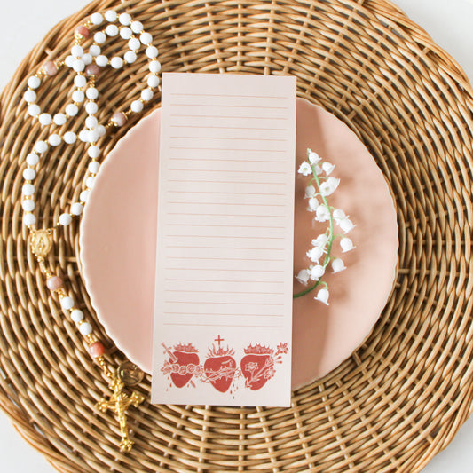Holy Family Hearts Notepad - Shepherd Me Shop
