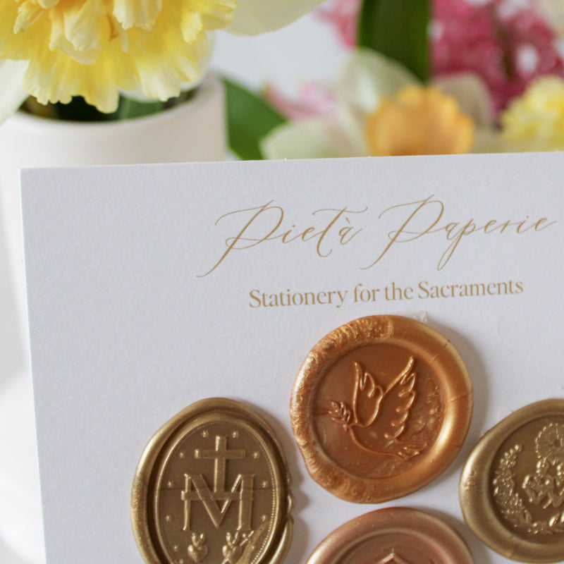 Catholic Wax Seals: Pack of 10 - Gold - Shepherd Me Shop