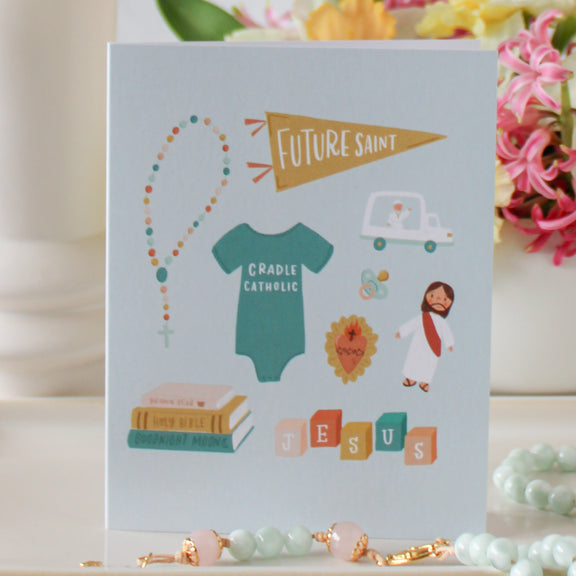 Catholic Baby Greeting Card - Shepherd Me Shop