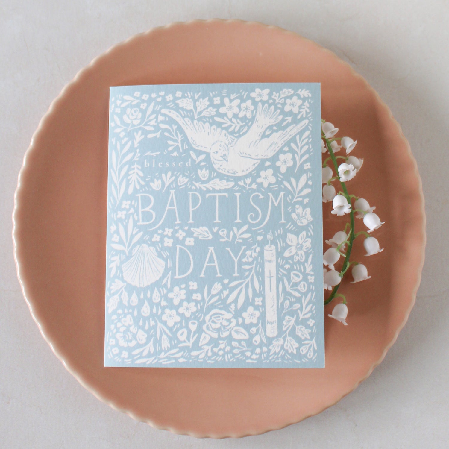 Blue Baptism Greeting Card