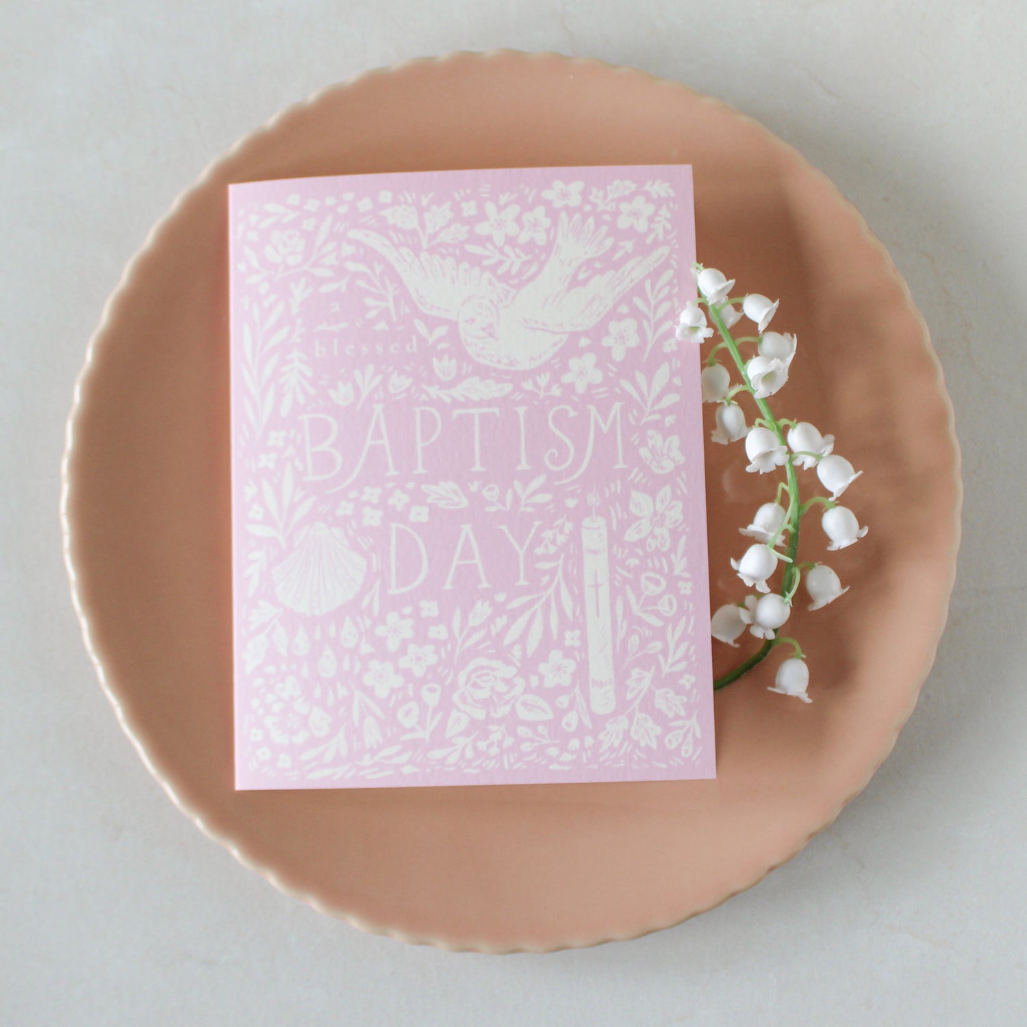 Pink Baptism Greeting Card