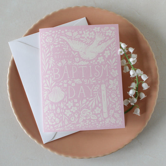 Pink Baptism Greeting Card