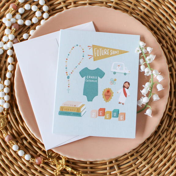 Catholic Baby Greeting Card - Shepherd Me Shop