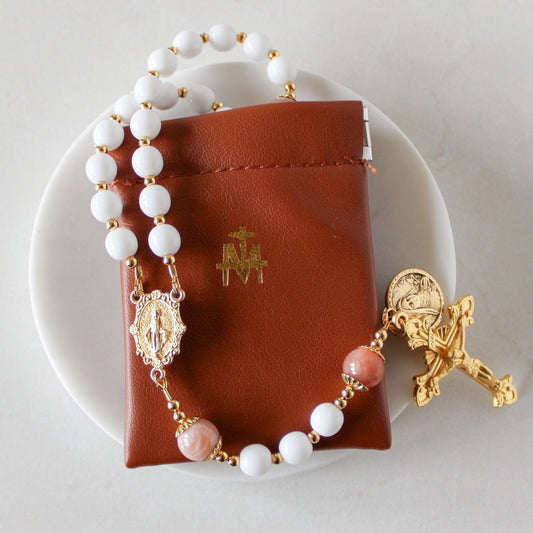Brown Vegan Leather Rosary Pouch