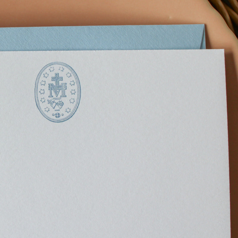 Miraculous Medal, Catholic Stationery Set, Pack of 10 - Shepherd Me Shop