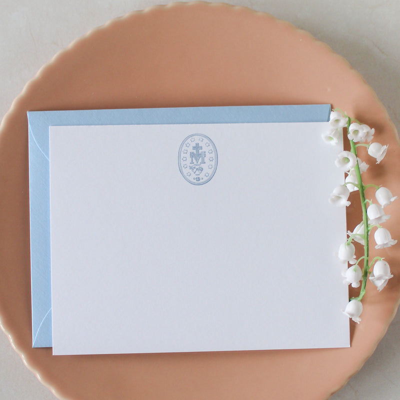 Miraculous Medal, Catholic Stationery Set, Pack of 10 - Shepherd Me Shop
