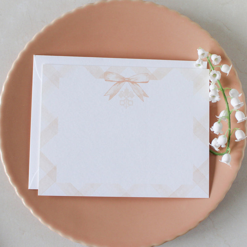 Catholic Church Crest with Ribbon, Stationery Set, Pack of 10: Pink - Shepherd Me Shop