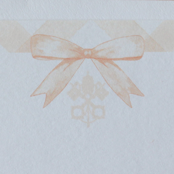 Catholic Church Crest with Ribbon, Stationery Set, Pack of 10: Pink - Shepherd Me Shop