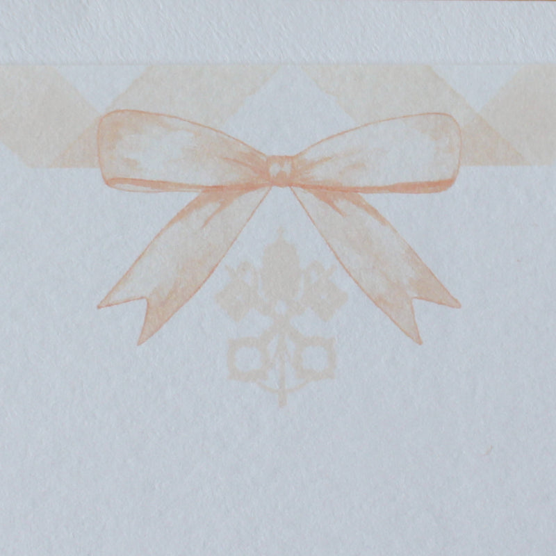 Catholic Church Crest with Ribbon, Stationery Set, Pack of 10: Pink - Shepherd Me Shop