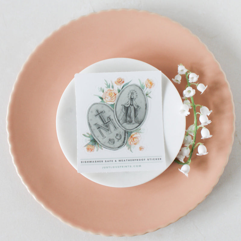 Miraculous Medal Vinyl Sticker - Shepherd Me Shop