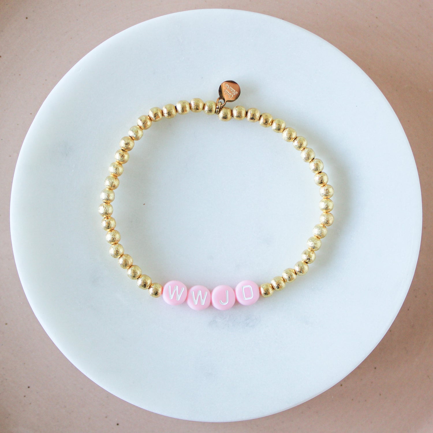 Pink & Gold WWJD Bracelet - Shepherd Me Shop