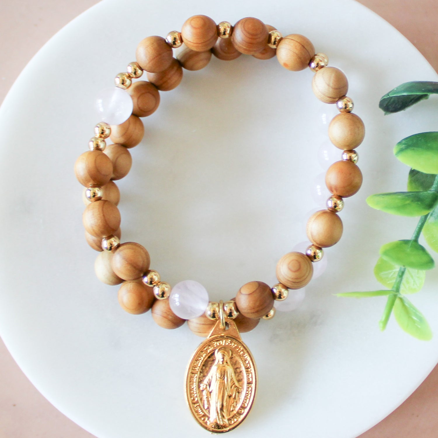 Modern Catholic Rosary Bracelet Stack
