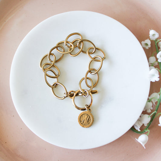 Our Lady of Lourdes Gold Bracelet