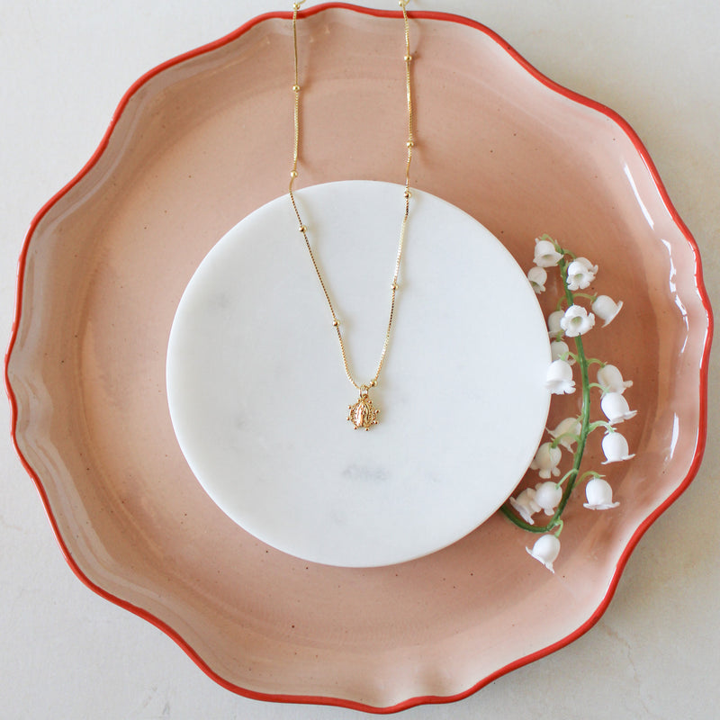 Dainty Gold Mini Mary Pendant Necklace - Shepherd Me Shop