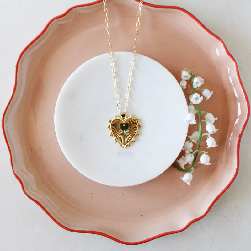 Abide Heart Charm Paperclip Necklace - Shepherd Me Shop