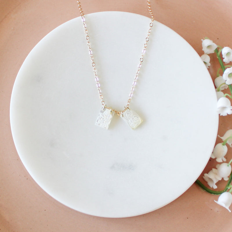 Mother of Pearl Scapular Necklace - Shepherd Me Shop