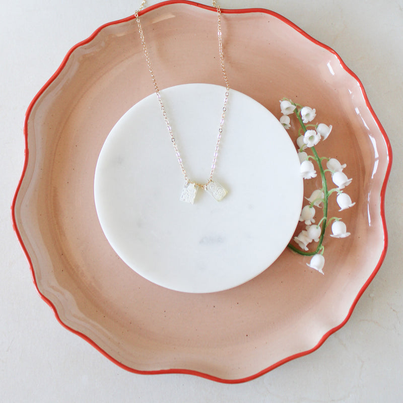 Mother of Pearl Scapular Necklace - Shepherd Me Shop