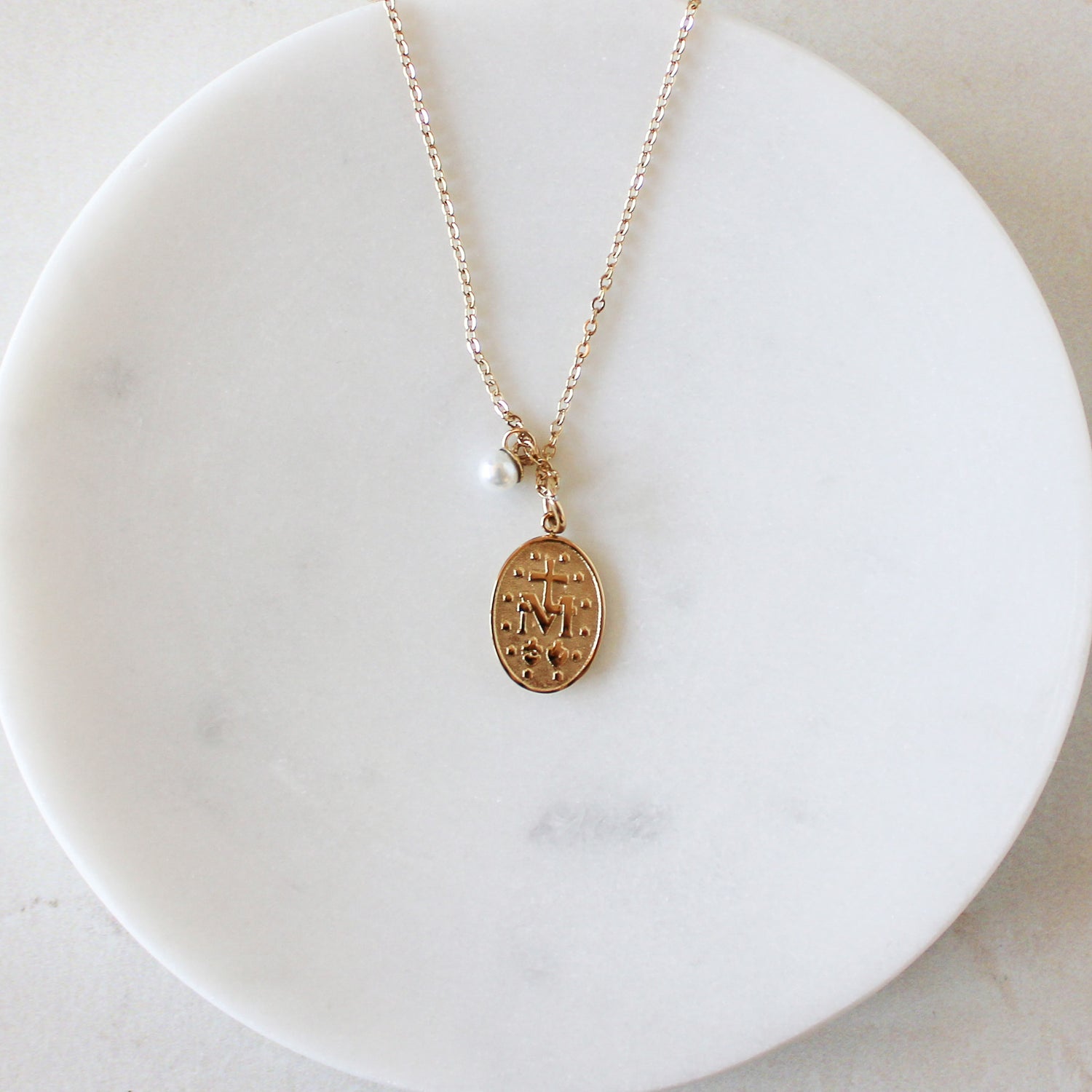 Miraculous Medal Necklace: Gold - Shepherd Me Shop