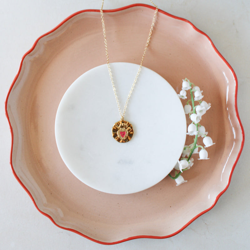 Gold Sacred Heart Necklace - Shepherd Me Shop