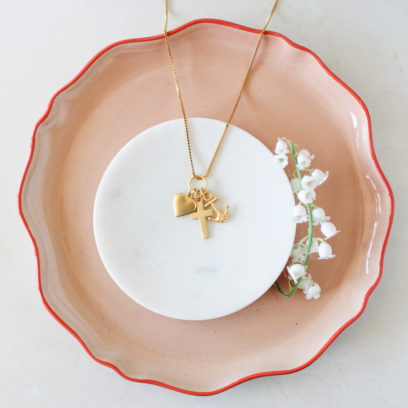 Faith, Hope & Love Catholic Necklace - Shepherd Me Shop