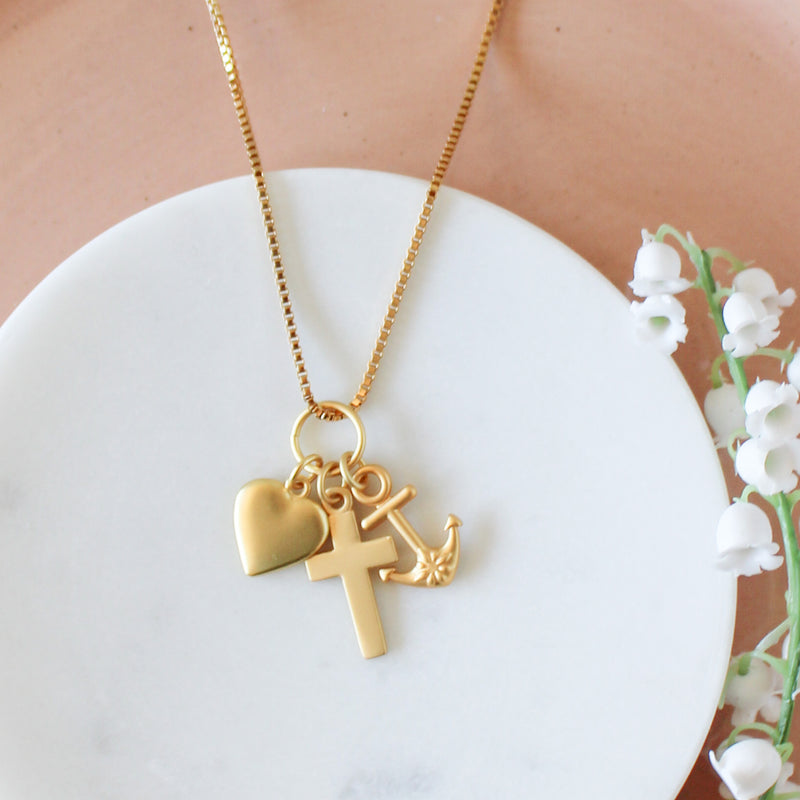 Faith, Hope & Love Catholic Necklace - Shepherd Me Shop