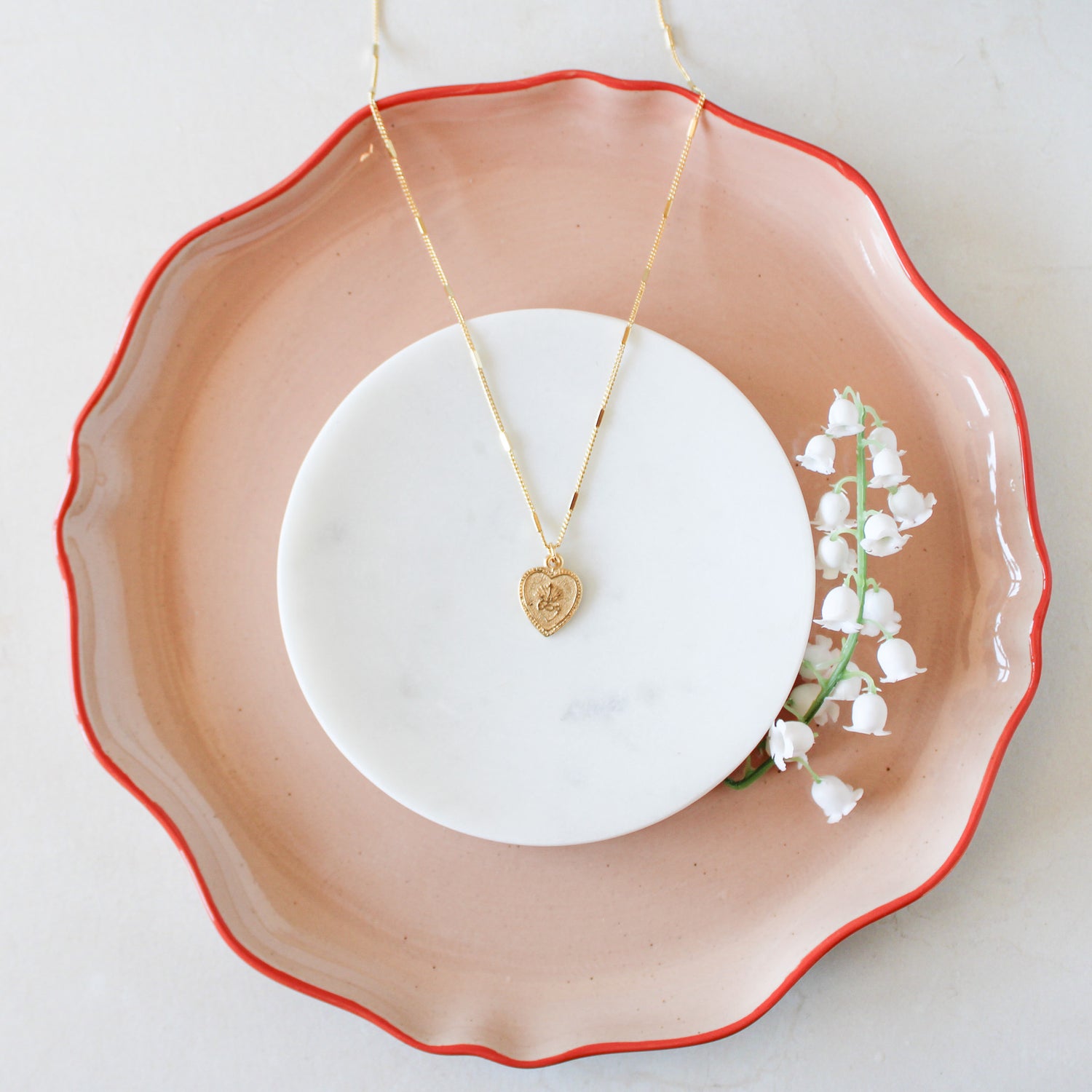 Sacred Heart Vintage Catholic Necklace