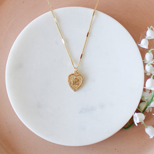 Sacred Heart Vintage Catholic Necklace