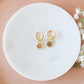 Monstrance Pearl Huggie Earrings: Gold - Shepherd Me Shop