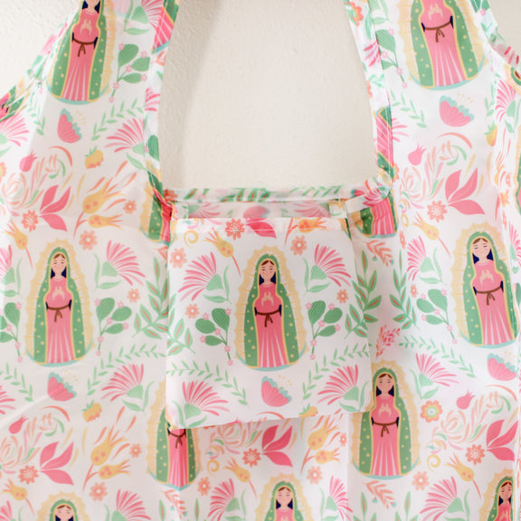 Catholic Grocery Tote: Our Lady of Guadalupe Reusable shopping Bag - Shepherd Me Shop