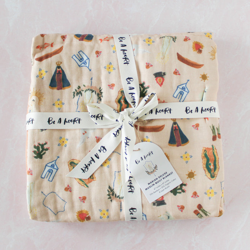 Pink Marian Deluxe Muslin Baby Blanket Quilt - Shepherd Me Shop