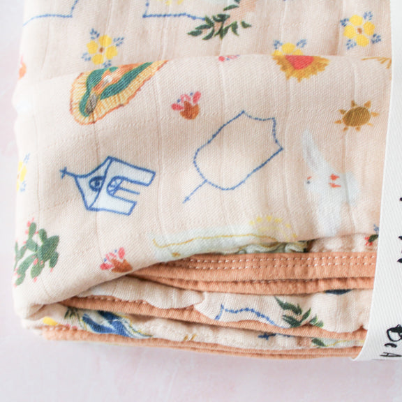 Pink Marian Deluxe Muslin Baby Blanket Quilt - Shepherd Me Shop