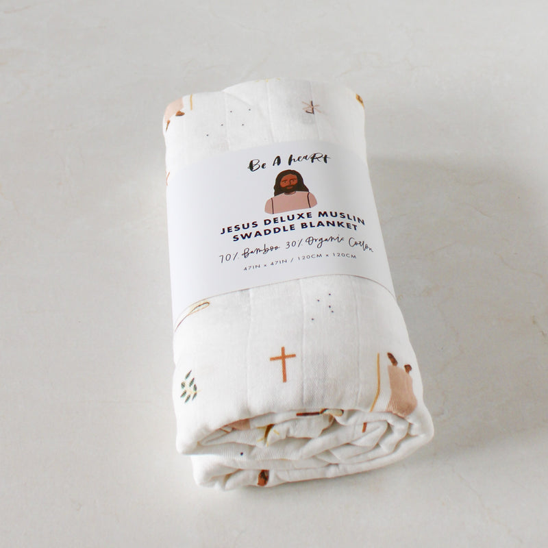 Jesus Muslin Swaddle Blanket - Shepherd Me Shop