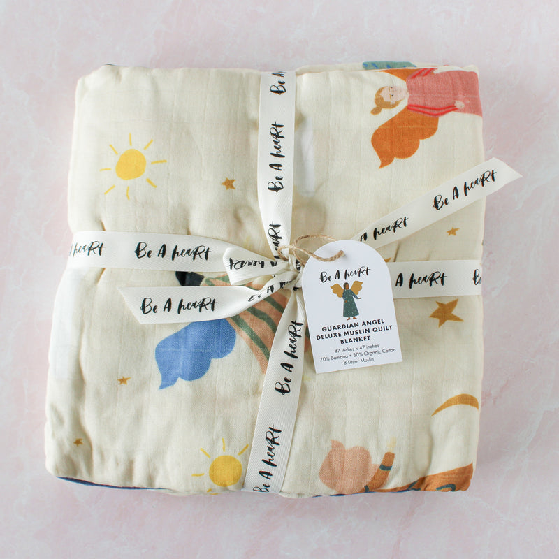Guardian Angels Deluxe Muslin Baby Blanket Quilt - Shepherd Me Shop
