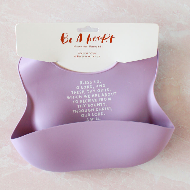 Meal Blessing Silicone Bib: Purple - Shepherd Me Shop