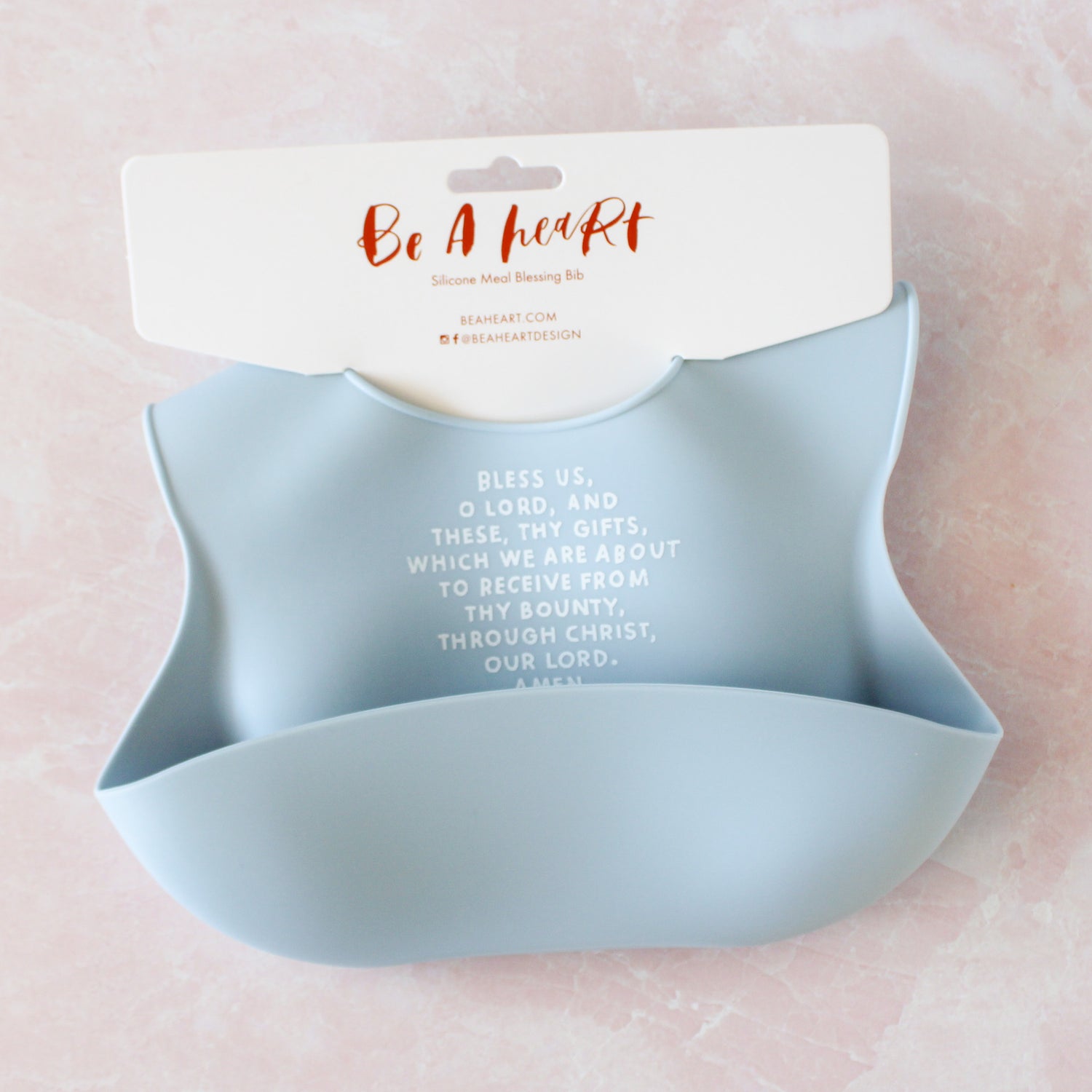 Meal Blessing Silicone Bib: Powder Blue - Shepherd Me Shop