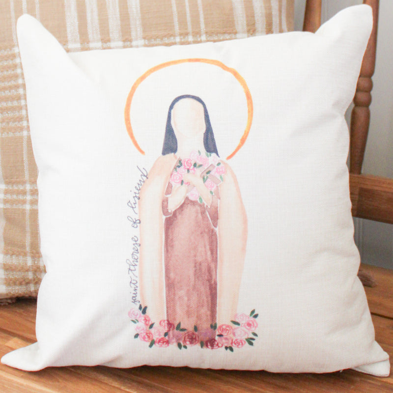 St. Thérèse of Lisieux Square Pillow - Shepherd Me Shop