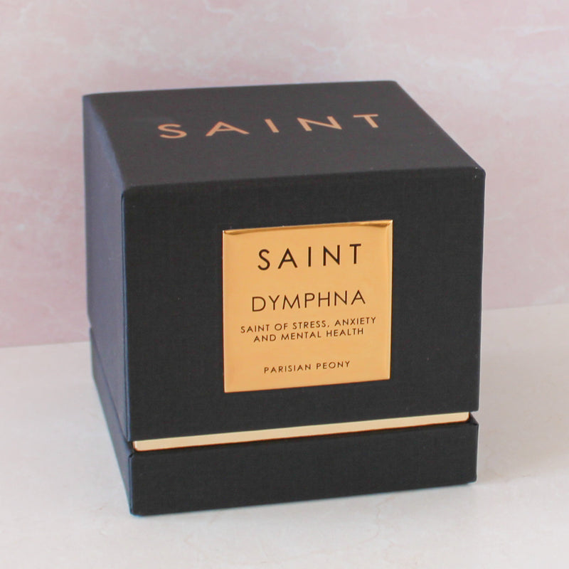 Saint Dymphna Prayer Candle: Parisian Peony - Shepherd Me Shop