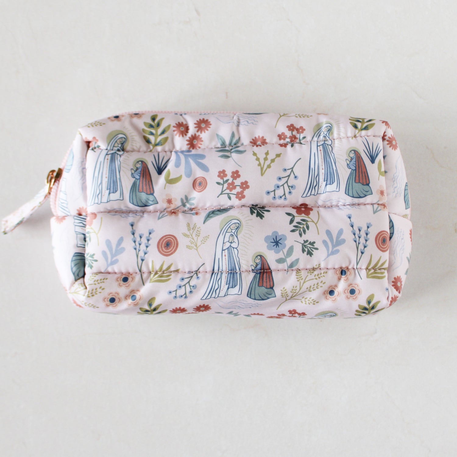 Our Lady of Lourdes Puffer Pouch