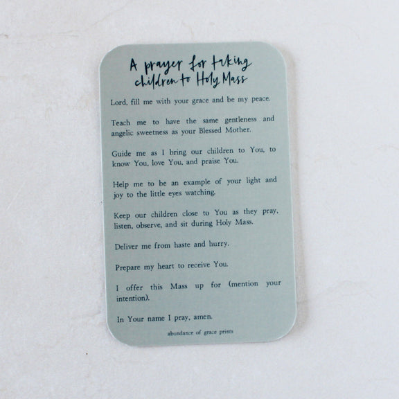 Prayer for Taking Children to Holy Mass Prayer Card - Shepherd Me Shop