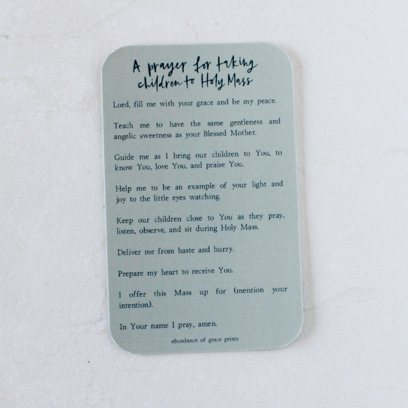 Prayer for Taking Children to Holy Mass Prayer Card - Shepherd Me Shop