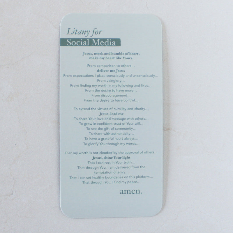 Litany for Social Media Prayer Card - Shepherd Me Shop