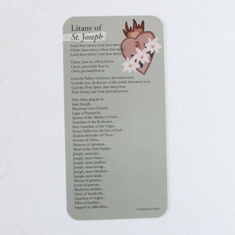 Litany of St. Joseph Prayer Card - Shepherd Me Shop