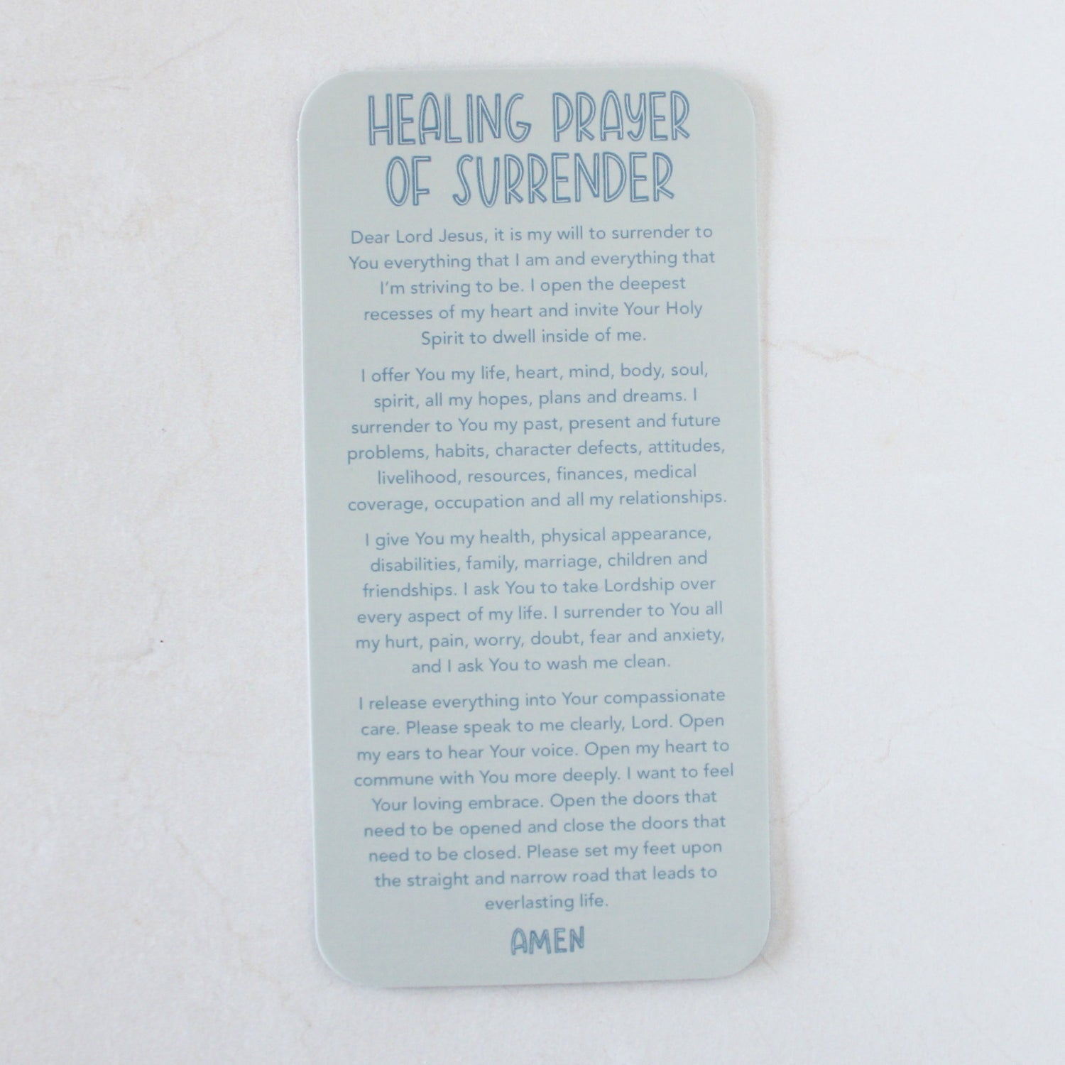 Healing Prayer of Surrender Prayer Card - Shepherd Me Shop