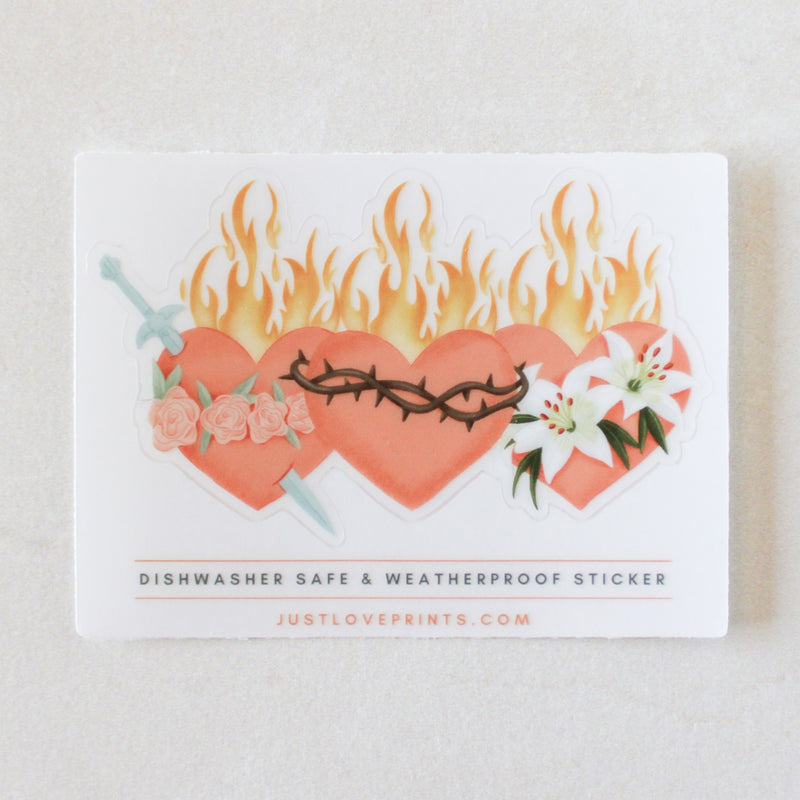 Hearts of The Holy Family Sticker - Shepherd Me Shop