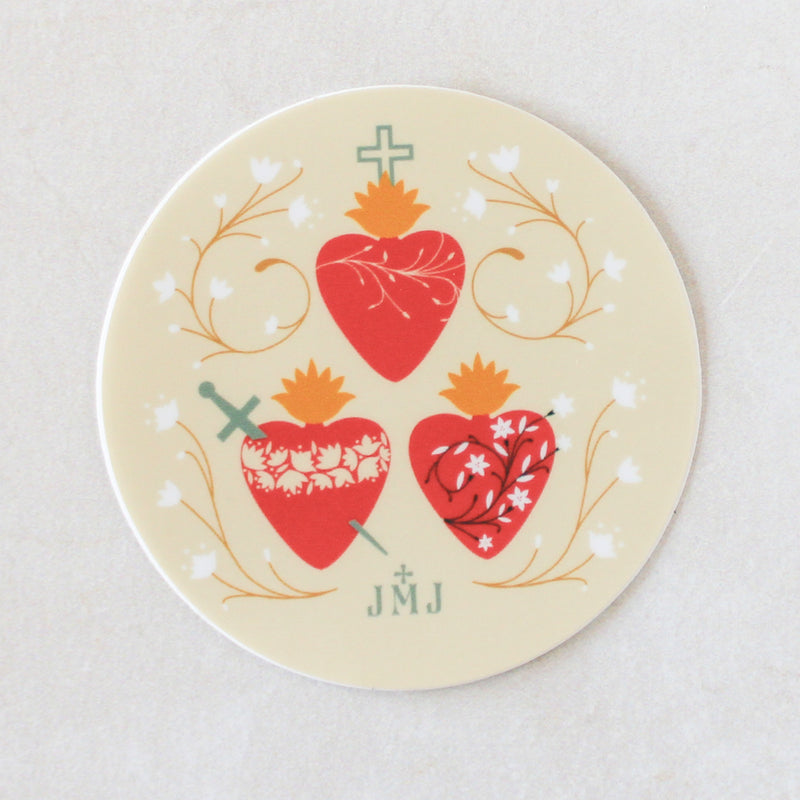 Holy Family Hearts Sticker - Shepherd Me Shop