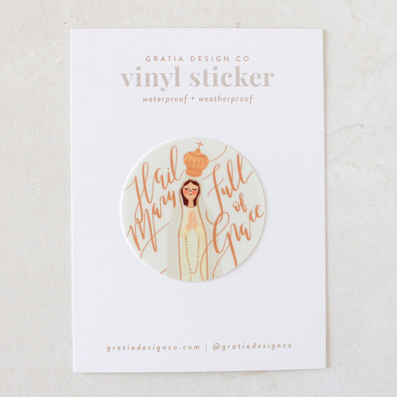 Hail Mary Full of Grace Sticker - Shepherd Me Shop