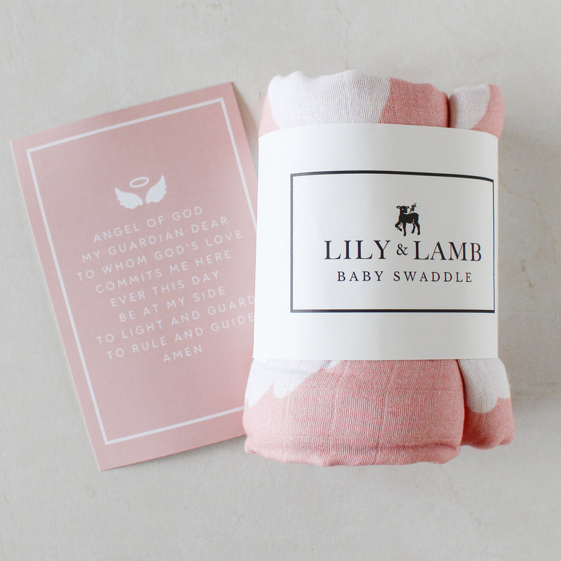 Guardian Angel Baby Swaddle: Pink