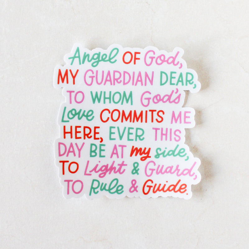 Guardian Angel Prayer Window Cling