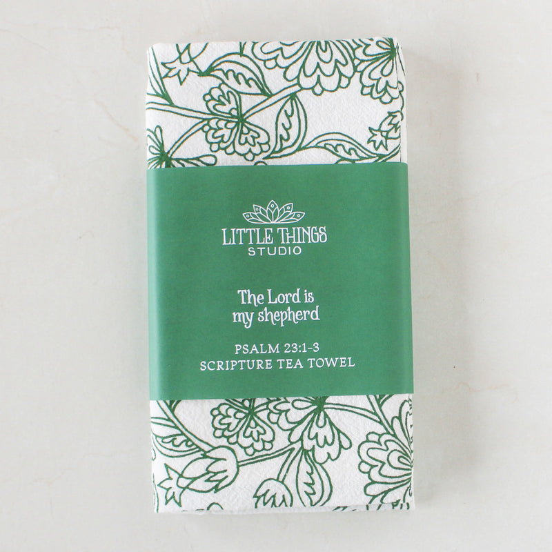 The Lord is My Shepherd Scripture Tea Towel