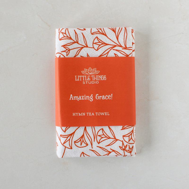 Amazing Grace Hymn Tea Towel